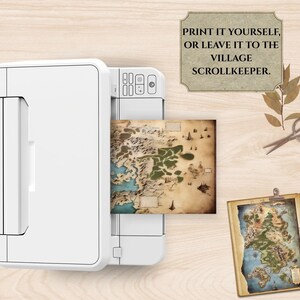 Fantasy Map Scrapbook Pages, Fairy Kingdom Junk Journal Kit, DnD Gaming And Cosplay Prop And Ephemera, Digital Download image 8