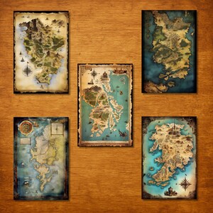 Fantasy Map Scrapbook Pages, Fairy Kingdom Junk Journal Kit, DnD Gaming And Cosplay Prop And Ephemera, Digital Download image 5
