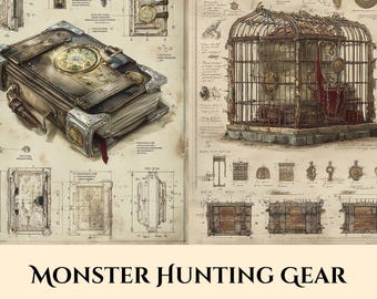 Plany Monster Hunter, efemerydy do zestawu Fantasy Field, strony do dziennika DnD do druku, album RPG lub rekwizyty cosplay, BOS, budowanie świata