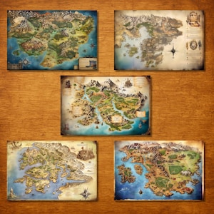 Fantasy Map Scrapbook Pages, Fairy Kingdom Junk Journal Kit, DnD Gaming And Cosplay Prop And Ephemera, Digital Download image 3