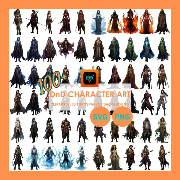 DnD Character Art, DnD SVG PNG, Personalise Your DnD Character Sheet, Dungeon Master Gifts, Transparent Background