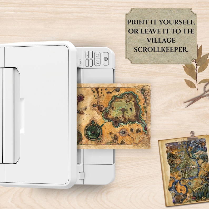 Fantasy Map Bundle 2 Scrapbook Pages, Fairy Kingdom Junk Journal Kit ...