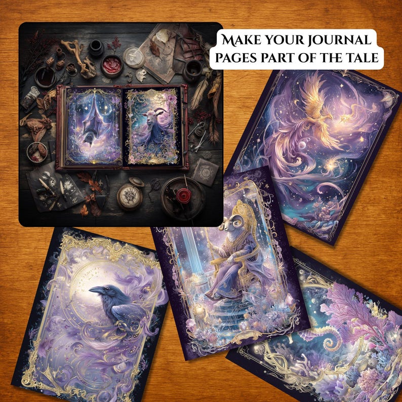 Gilded Beasts Journal Kit, Mythical Creatures Printable Pages, Fantasy ...