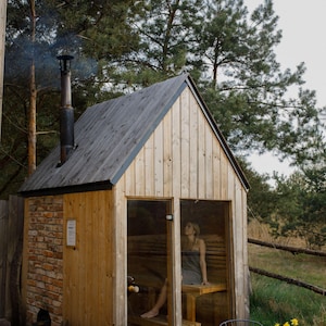 Sauna Plan blueprint and guide PDF - Shed - Outdoor Sauna - Wood Fired Sauna - Finish Sauna - DIY guide - Off Grid - Sauna building project