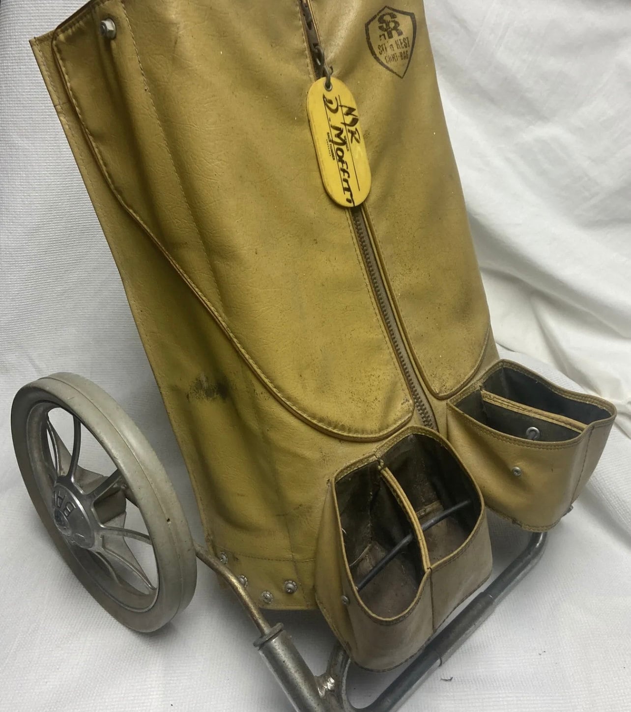 Vintage Yellow Sit N Stand Golf Bag 1950 Golf Vintage Golf Bag