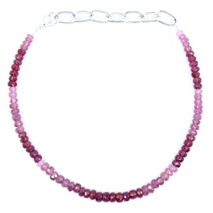 AAA+++ Natural Ruby Shaded Faceted Rondelle Beads 7 Inches Bracelet ,Natural Ruby Gemstone Beads Bracelet, Rare Ruby Beads Bracelet