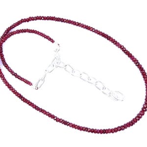 AAA Natural Longido Ruby Necklace, Genuine Longido Red Ruby Necklace, Ruby Chocker, July Birthstone Beaded Necklace, Precious Beads Jewelry.