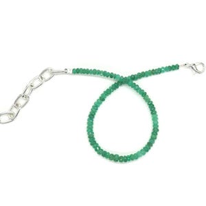 AAA+ Armband med naturliga smaragdpärlor Äkta smaragdpärlor 3 till 4 MM Fasetterade smaragdpärlor Armband med äkta smaragd 7 tum bild 4