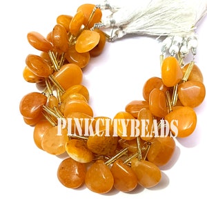 Chalcedony Handmade Gemstone Beads/ Beads For Jewelry/ Yellow Chalcedony Heart Shape Beads/ 11-14mm/ 8 Inch Strand