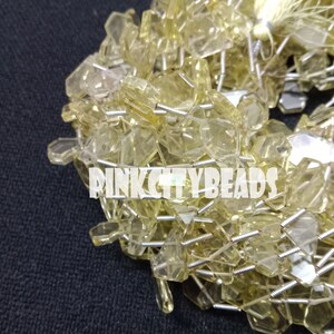 Yellow Lemon Quartz Faceted Gemstone Beads/ Jewelry Making Craft/ Natural Lemon Quartz Coffin Fancy Shape Beads/7x9-10x14mm/ 8 Inch Strand