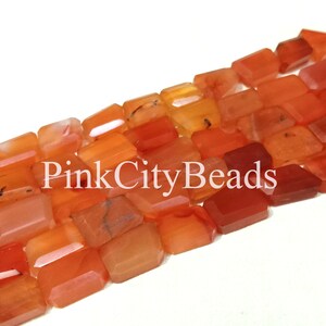 Natural Carnelian Indian Cut Nugget Shape Beads/ AAA Quality/ Orange Carnelian Faceted Gemstone Beads/ 6x9-8x10mm/ 8 Inch Strand