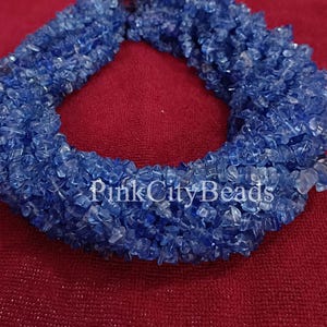 Blue Color Smooth Uncut Chip Gemstone Beads/ For Jewelry Craft/ Blue Lapis Nugget Shape Beads/ 13 Inch Strand/