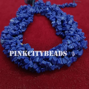 Perline di pietra preziosa grezza di lapislazzuli blu/gioielleria artigianale/perline di lapislazzuli grezze a forma di pepita/perline per gioielli/filo da 8 pollici
