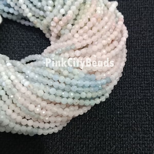 Mix Aquamarine Loose Gemstone Beads/ Jewelry Craft/ Aquamarine faceted Rondelle Shape Beads/ 2mm/ 13 Inch Strand