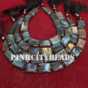 Multi Fire Labradorite Chicklet Gemstone Beads/ AAA Quality/ Rear Labradorite Fire Faceted Rectangle Shape Beads/ 11x20-12x20mm