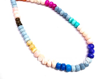 Multi Opal Rondelle Pärlor, 8 Inch Handgjord Sträng (6-7 mm)