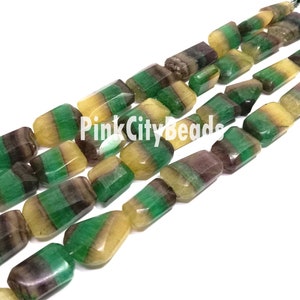 Fluorite Indian Cut Gemstone Beads/ Jewelry Craft/ Natural Multi Fluorite Faceted Nugget Shape Beads/ 10x14-11x21mm/ 8 Inch Strand