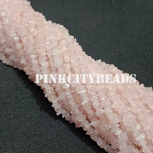 Perline posteriori a forma di pepita di quarzo rosa/Perline per gioielli/Perline di pietra preziosa grezza di quarzo rosa rosa/Filo da 34 pollici