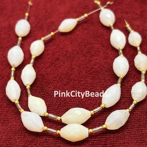 natural White Opal Dram Fancy Shape Beads, 7x13-9x14mm, AAA Quality