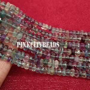 Rear Fluorite Handmade Indian Cut Gemstone Beads/ Beads For Jewelry/ Multi Fluorite Faceted Nugget Shape Beads/ 6-7mm/ 8 Inch Strand