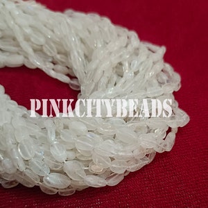 White Rainbow Moonstone Smooth Gemstone Beads/ Jewelry Craft/ Natural Moonstone Nugget Shape Beads/ 4x6-5x10mm/ 13 Inch strand