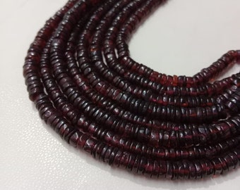 Red Garnet Heishi Beads AAA Genuine Stone 5.5mm