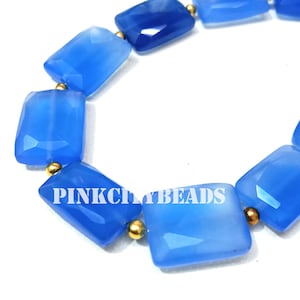 Blue Chalcedony Faceted Baguette/for Making Jewelry/10piece Strand ...