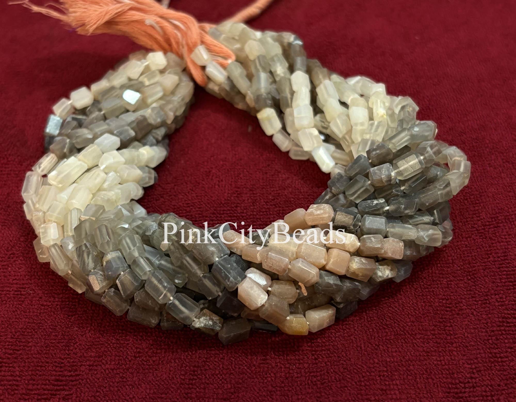 Natural Multi Moonstone Indian Cut Nugget Shape Beads/ for Jewelry