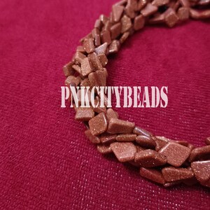 Sunstone Handmade Gemstone Beads/ Jewelry Craft/ Red Sunstone Smooth Fancy Shape Beads/ 4x5-7x8mm/ 8 Inch Strand
