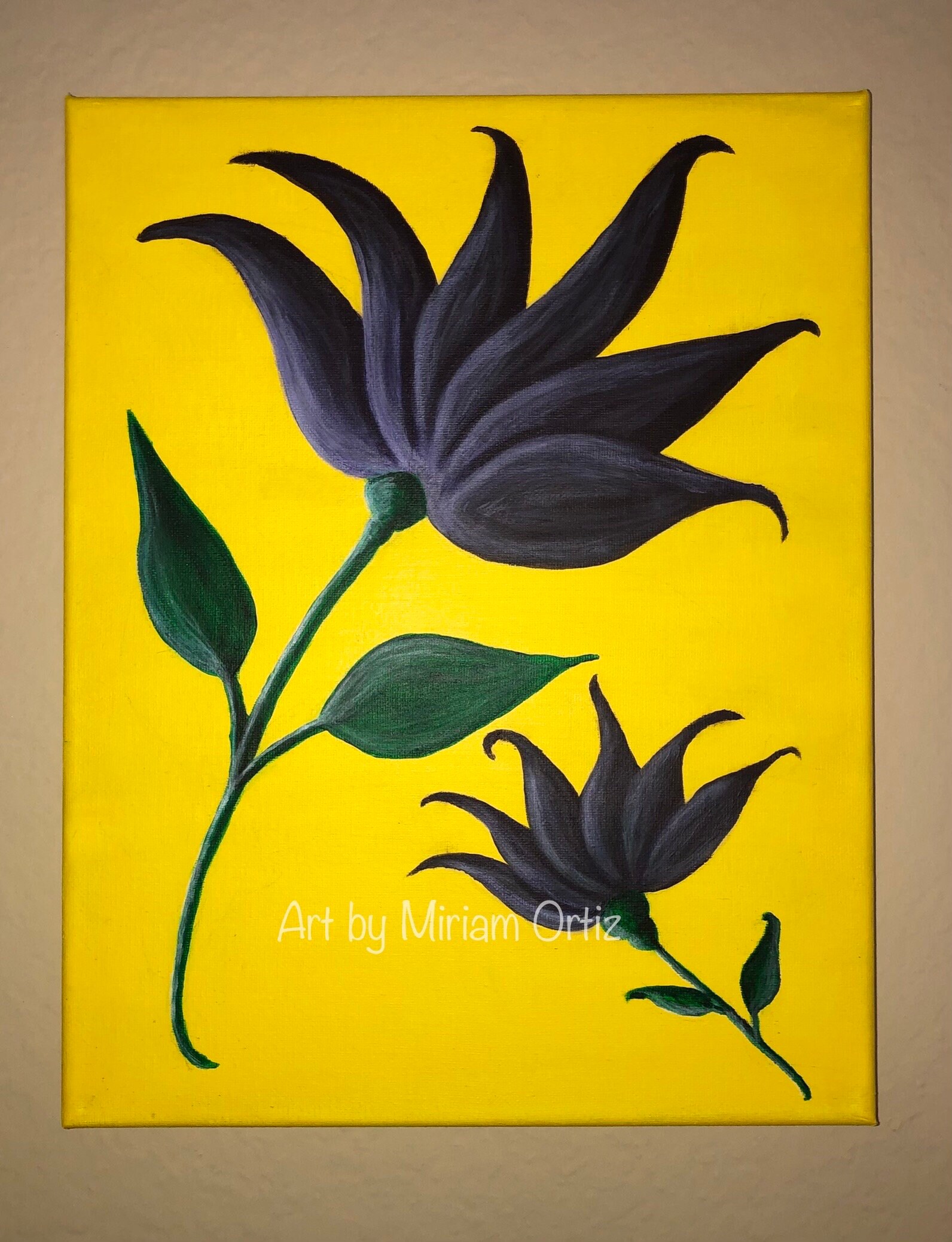Acrylic Painting Flower Painting Original Art Acrylic Art Etsy UK