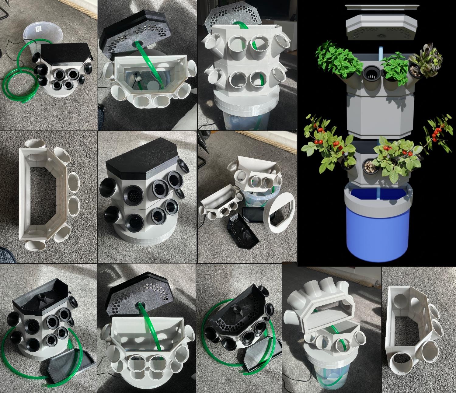 DIY Hydroponic Tower Square - 21-piece STL Set for 3D Printing ...