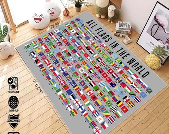 All Flags in the World, Flags of the World, Of Every Flag of the World, School Rug, Flag Rug, Flag Patterned Rug