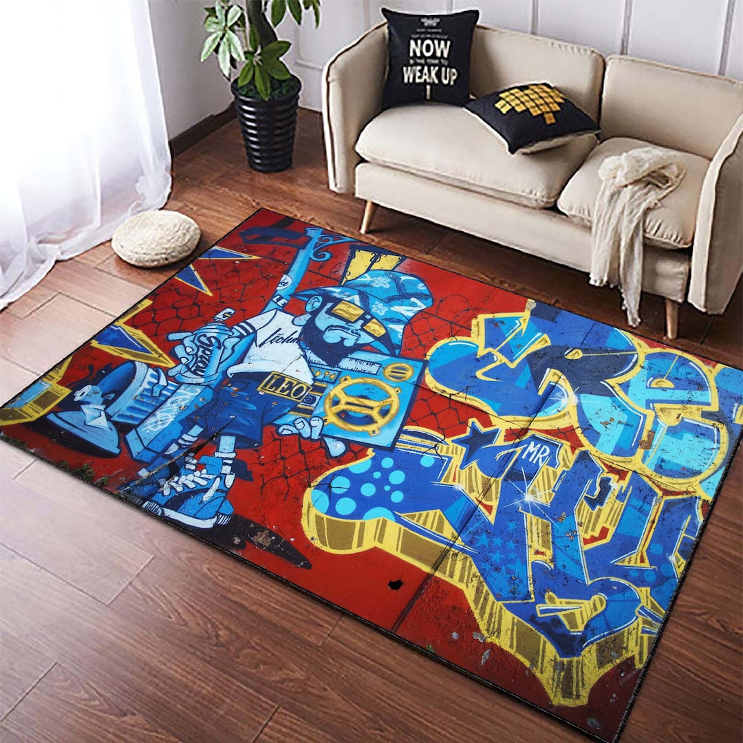 Graffiti, Graffiti Brick Wall Rug - Etsy