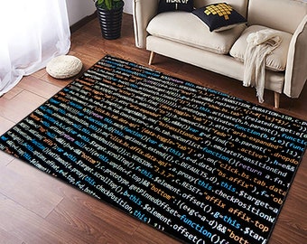 Machine Language, Machine Language Rug, Coding Rug, Computer Rug, Numeric Rug, Digital Numeric Rug, Education School Rug, Digital Code Rug,