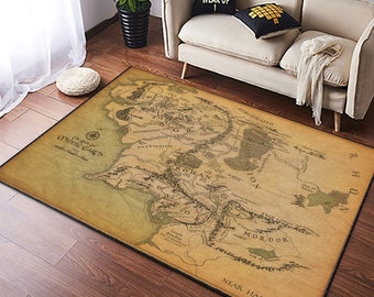 Lord of Ring, Earth Map, Earth Map Rugs, Map, Retro Map Rug, Map Rugs Fantastic Rug, Popular Rug, Magic Rug, Lord Of The Ring Rug, Decor Rug