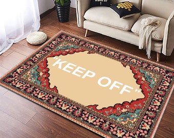 Keep Off Classic Rug, Vintage Style Patterned Keep off, Home Decor Rug, Modern Keep Off Rug, Custom Rug, Fashion Decor Rug, Cool Gift Rug