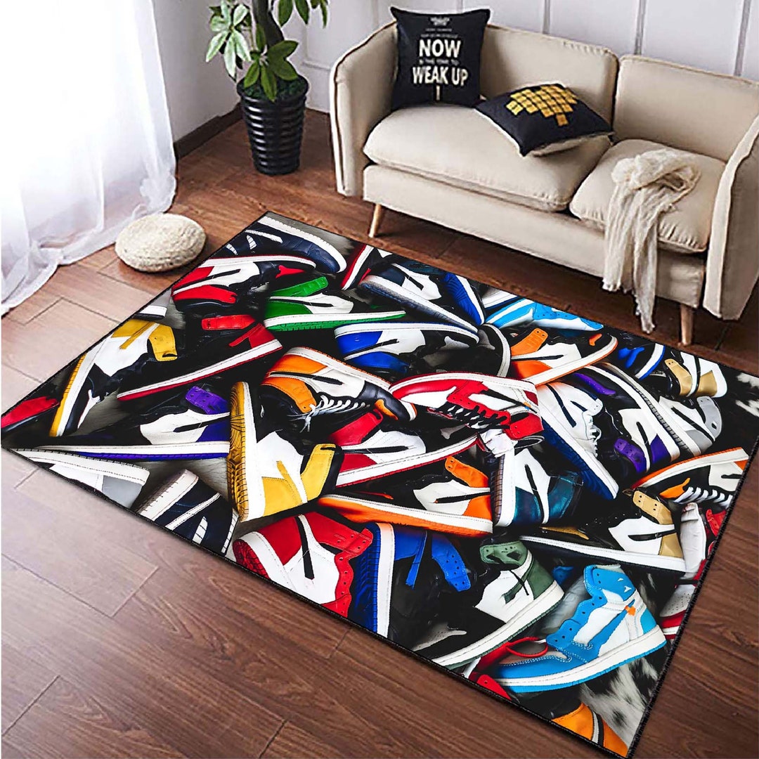 Sneakers Rug, Shoes Rug, Custom Sneakers, Sneakers Mat, Popular Shoes