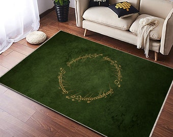 The Lord Of The Ring Rug, Green For Living Room, Room Decor, Fan Carpet, Area Rug, Popular Rug, Fantastic Room Decor, Movie Decor Rug,