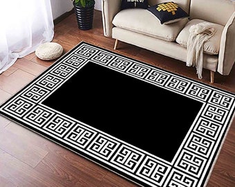 Scandinavian Geometric Rug, Scandinavian Pattern, Rug Prints, Greek Rug, Popular Floor rug, Border Patterned Rug, Trend Rug, Decor Rug