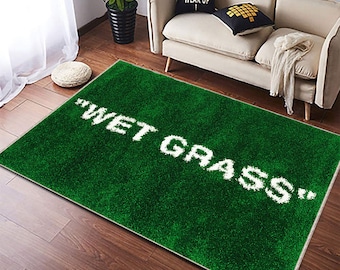Wet Grass, Wet Grass Patterned Rugs, Wet Grass Rug, Wetgrass, For Living Room, Hypebeast Rug, Digital Print Carpet, Indoor Rug, Non slip Rug