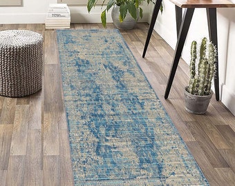 Modern Tumbled Pattern Runner Rug, Non-Slip Rug, Retro Runner Rug, Faded Decor Rug, Vintage Style Rug, Turkish Kilim Rug, Decorative Rug