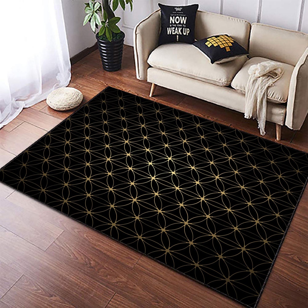 Potter Geometric Rug Flower of Life Rug, Sacred Geometry Rug, Flower of Life, Spiritual Rug ...