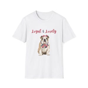 Union Jack Loyal & Lovely Bulldog T-Shirt | Unisex Softstyle , Dog Lover Gift, Pet Owner Shirt, Cute Canine Apparel, Adorable Puppy Fashion