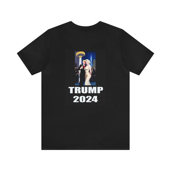 Make America Great and Glorious Again T-shirt. Donald Trump and Marilyn Monroe unique alternate universe artwork. 2024 Election!