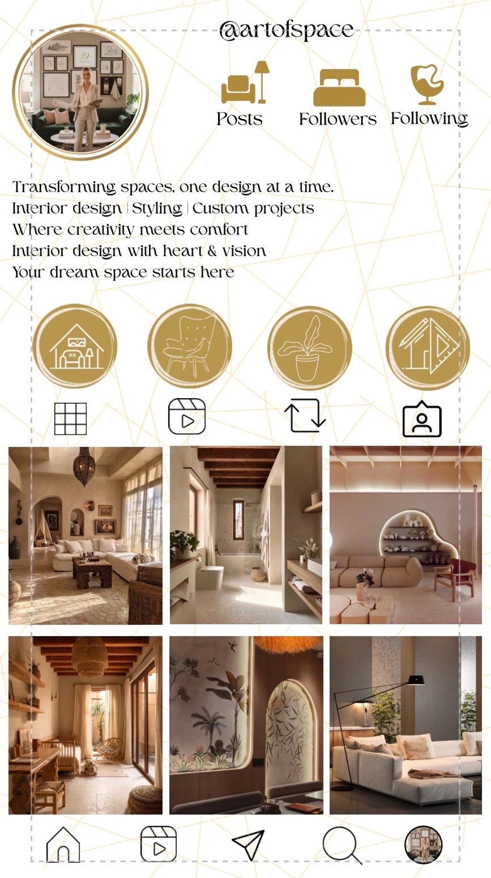 Interior Designer Instagram Card Template | Canva Editable Social Media ...