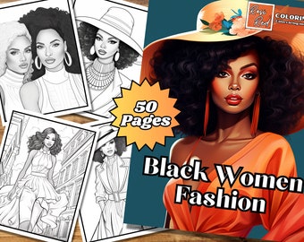 Black Women Fashion: Stylish Coloring Book for Teens and Adults by Rosi Red.