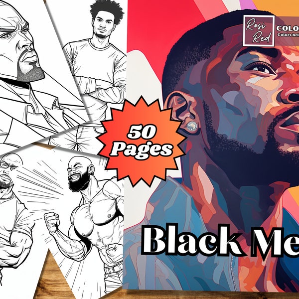 Black Men: Confident Black Men Coloring Book for Adults by Rosi Red