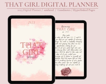 2023 Digitaler Planer, Goodnotes Planner, That Girl Planner, Undatierter Ipad Planner, Täglich, Wöchentlich, Monatlich