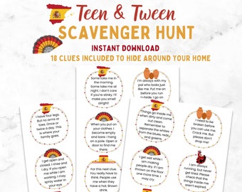 Spain Scavenger Hunt for Teens & Tweens: Indoor Treasure Hunt (Digital Download)