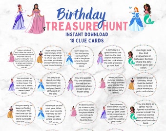 Disney Princess Birthday Scavenger Hunt | Printable Treasure Hunt (PDF)